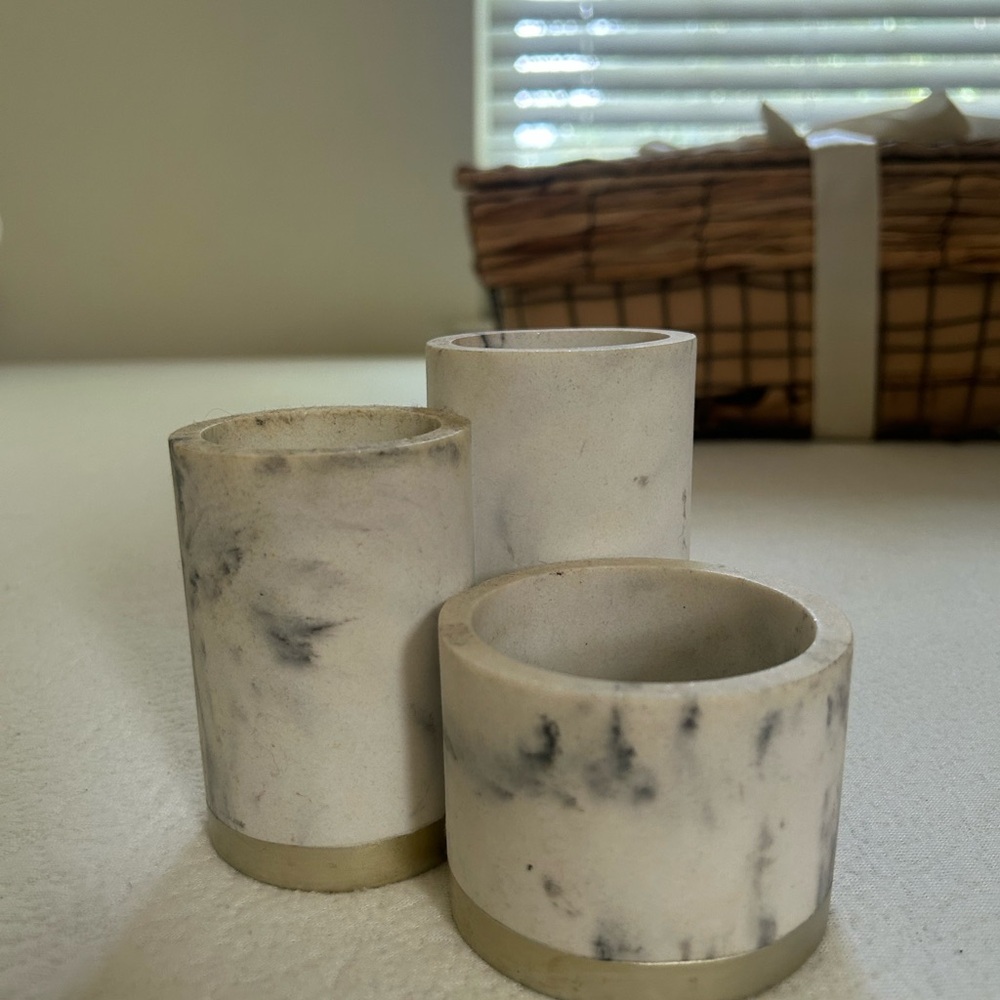 4 Piece Marble Bathroom Set